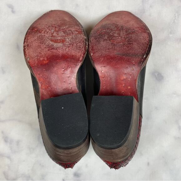 Freebird by Steven Rule Leather + Croc Embossed Ankle Booties - Picture 8 of 11